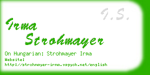 irma strohmayer business card